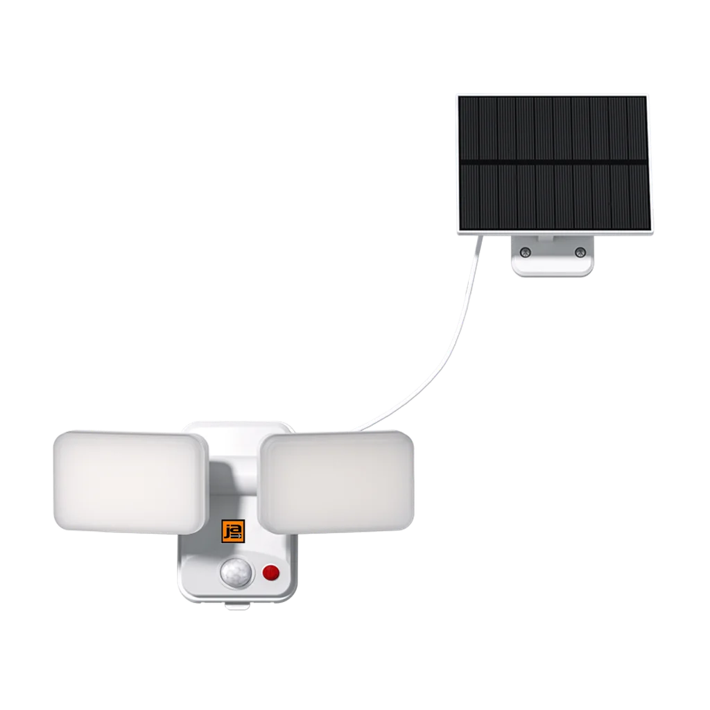 LUMINARIA SOLAR ORIENTABLE CABEZAL DOBLE CON SENSOR DE MOVIMIENTO