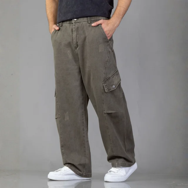 IMJ0261 - Pantalón Baggy Cargo Invisible Cintura con Elástico