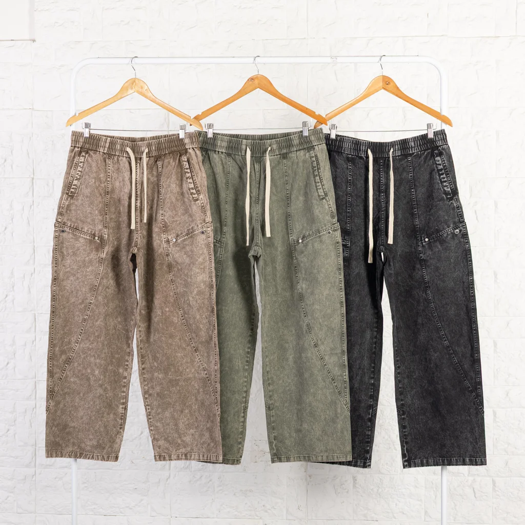 IMJ0228 - Pantalón Baggy Cargo Invisible Cintura con Elástico Ajustable
