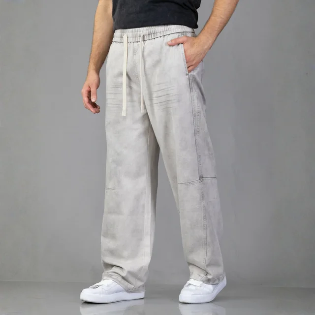 IMJ0263 - Pantalón Baggy Cintura con Elástico Ajustable