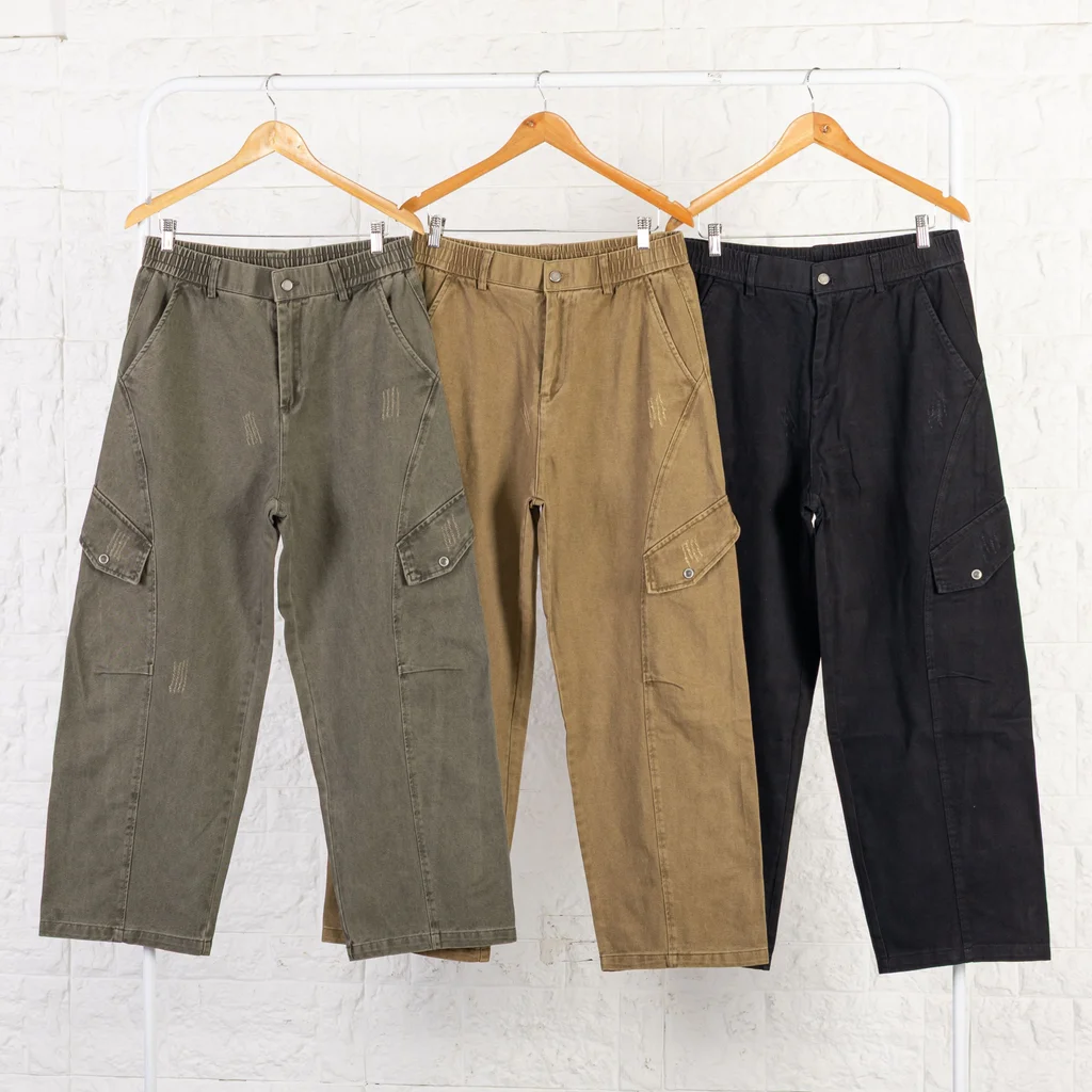 IMJ0261 - Pantalón Baggy Cargo Invisible Cintura con Elástico