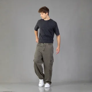 IMJ0261 - Pantalón Baggy Cargo Invisible Cintura con Elástico - Vista 1