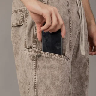 IMJ0228 - Pantalón Baggy Cargo Invisible Cintura con Elástico Ajustable - Vista 4