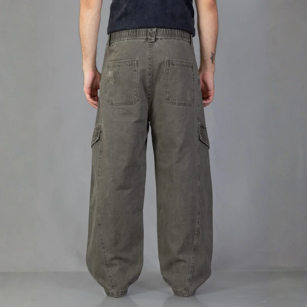 IMJ0261 - Pantalón Baggy Cargo Invisible Cintura con Elástico