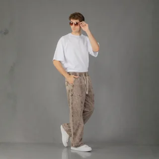 IMJ0228 - Pantalón Baggy Cargo Invisible Cintura con Elástico Ajustable - Vista 1