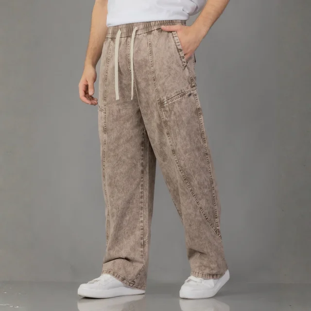 IMJ0228 - Pantalón Baggy Cargo Invisible Cintura con Elástico Ajustable