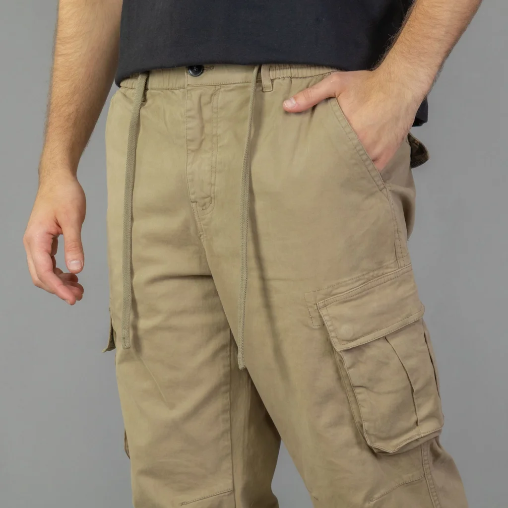 IMJ0119 - Pantalón Regular Fit Cargo Elastizado Cordón Regulable