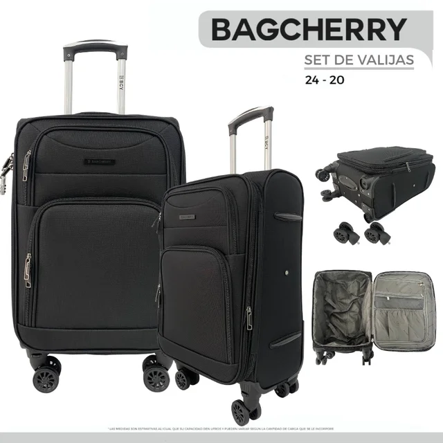 SET X 2 CHERRY TELA NEGRO