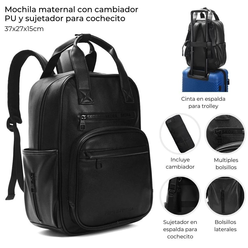 MOCHILA MATERNAL SKORA CON CAMBIADOR