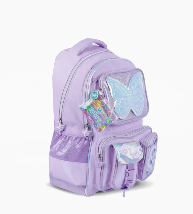 ESC0412 - F26343-MOCHILA ESPALDA 18" GLOW FLY LILA