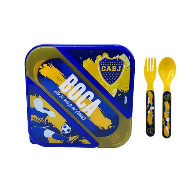 BAZ0336 - BO269-LUNCH BOX CON CUBIERTOS BOCA JR 