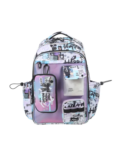 ESC0225 - TR214- MOCHILA HOLOGRAM ESPALDA 18" PURPLE