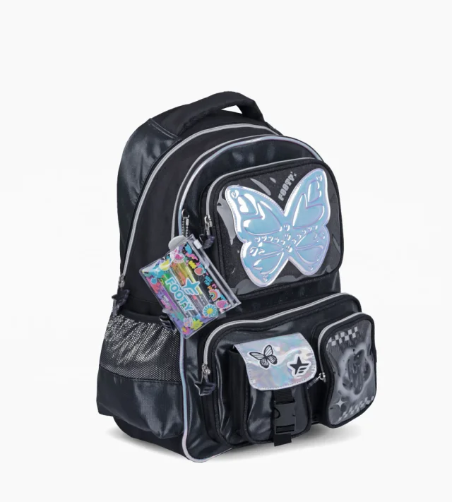 ESC0411 - F26343-MOCHILA ESPALDA 18" GLOW FLY NEGRA