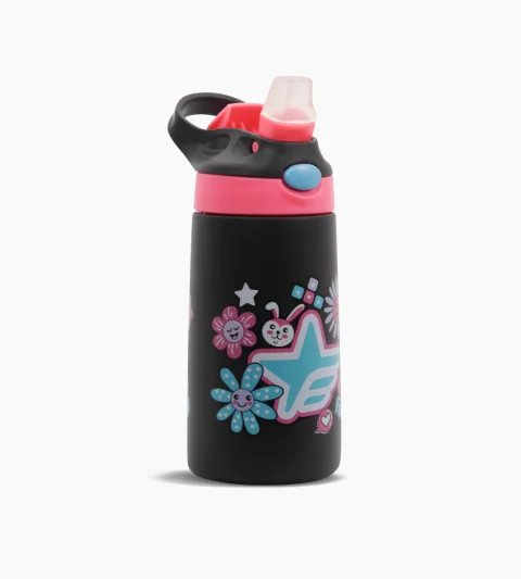 BAZ0348 - BOTERM173/2-BOTELLA TERMICA  FLOWER NEGRA
