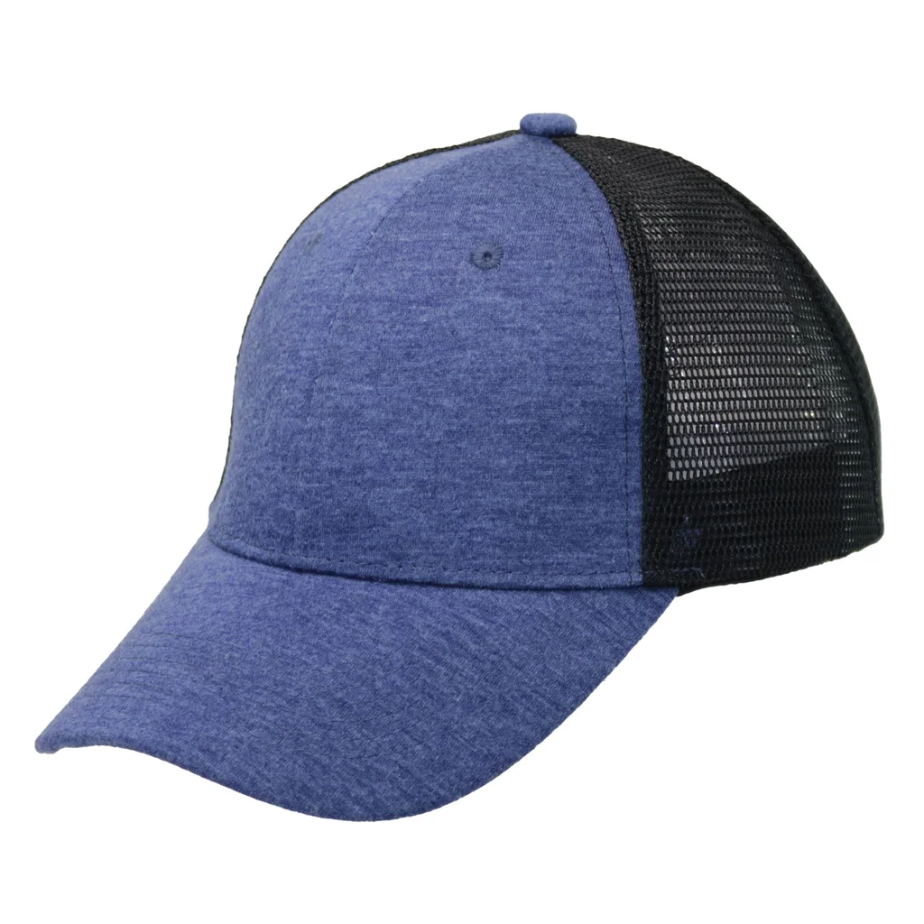 #107731NYBK - Gorra trucker visera curva 6 paneles azul.