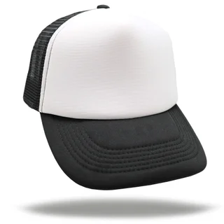 #105141WHBK - Gorra trucker visera curva frente blanco de adulto - Vista 2