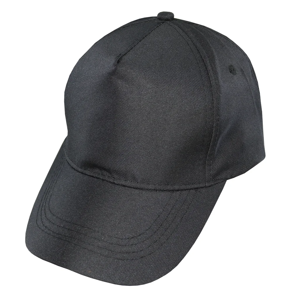 #1254BK - Gorra infantil visera curva 5 gajos negra