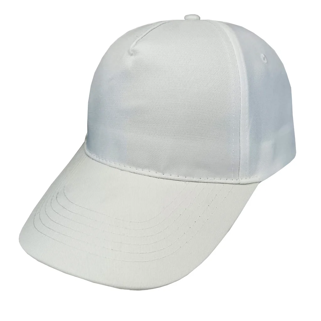 #1258wh - Gorra 5 gajos visera curva blance