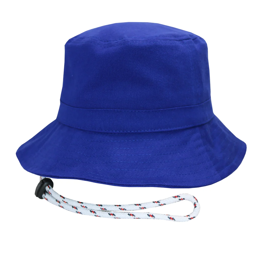 #401515VEIAAF - Bucket hat con cordón en gabardina azul francia.