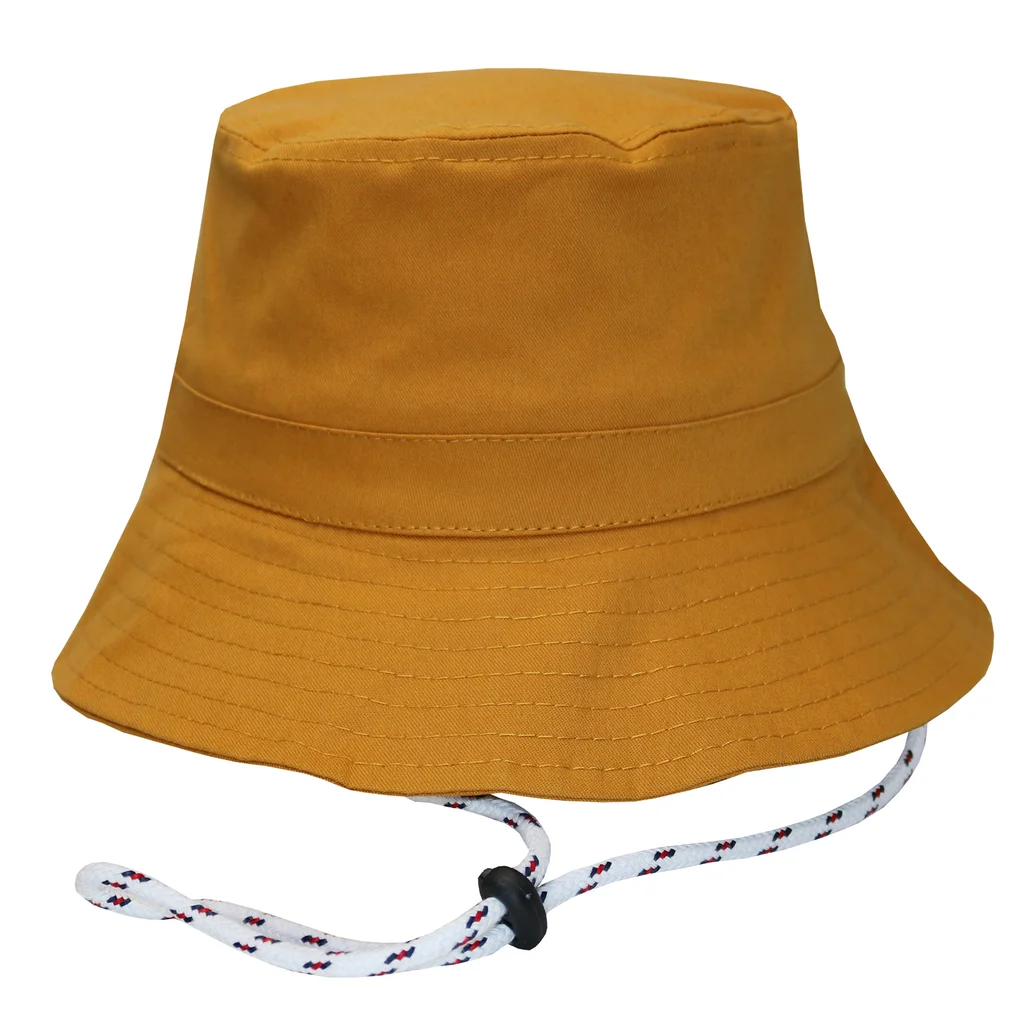 #401511VEIAMZ - Bucket hat con cordón en gabardina mostaza.