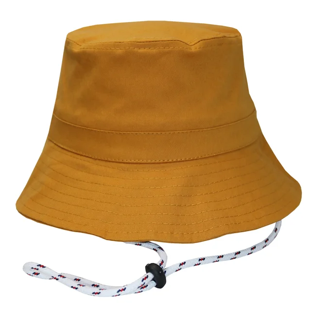 #401511VEIAMZ - Bucket hat con cordón en gabardina mostaza.