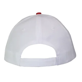 #1158WHRD - Gorra 5 gajos visera curva copa blanca visera roja - Vista 4