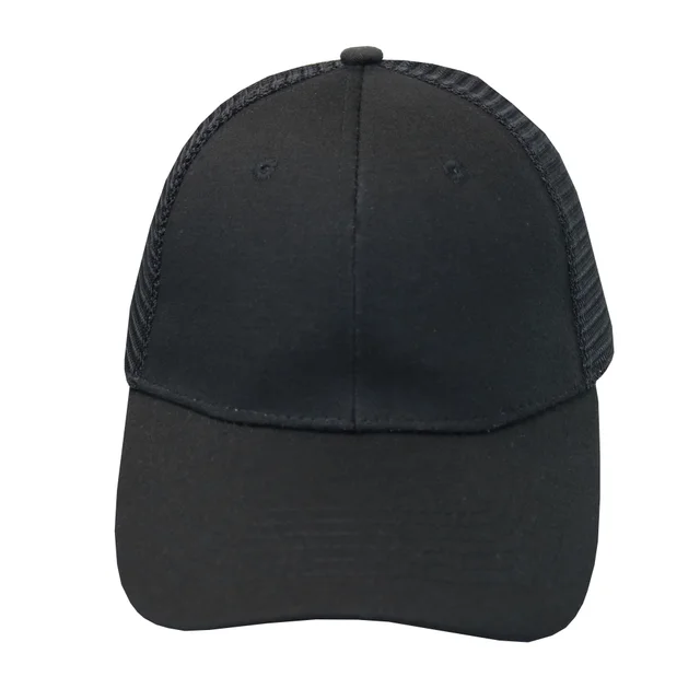 #107731BKBK - Gorra trucker visera curva 6 paneles negro.