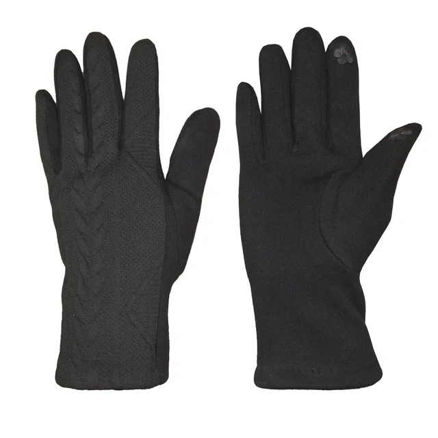 Guantes tejidos trenzas negro