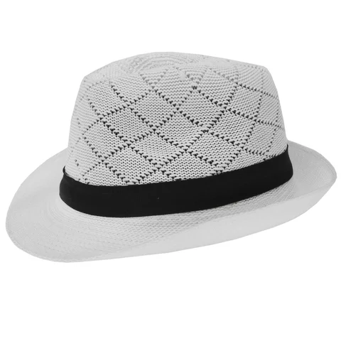 Sombre Gardelito infantil en hilo con cinta bross negra en la copa