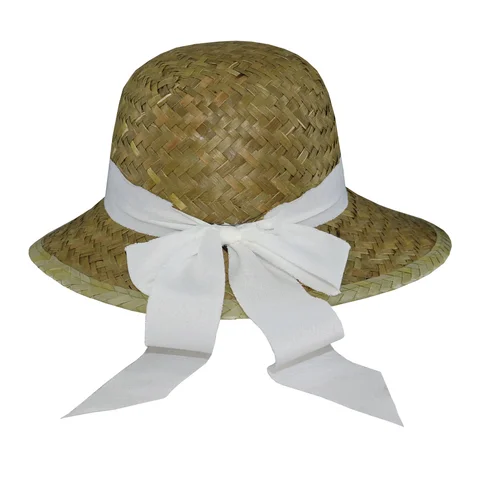 Pamela de paja con cinta blanca
