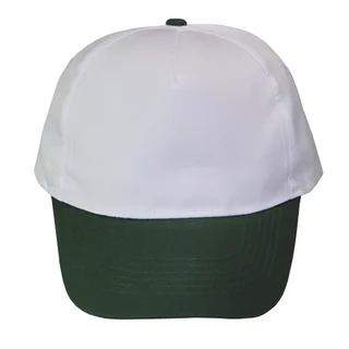 #1158whbt - Gorra 5 gajos visera curva copa blanca visera verde botella - Vista 2