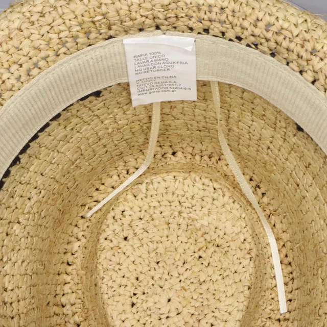 Sombrero unisex  para adulto fedora de raffia natural