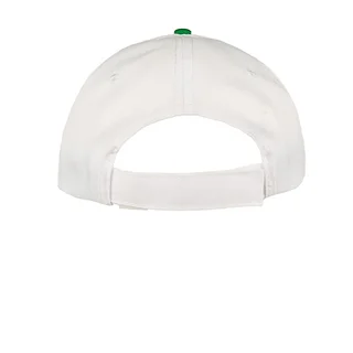 #1158WHVD - Gorra 5 gajos visera curva copa blanca visera verde - Vista 1