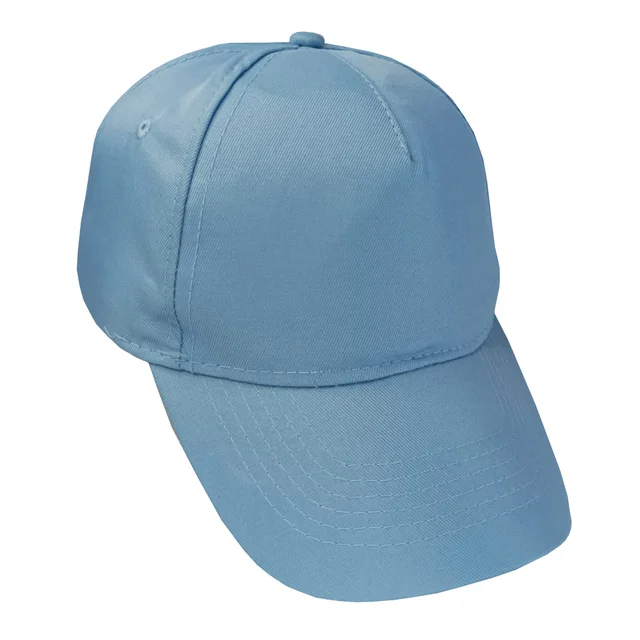 #1258cl - Gorra 5 gajos visera curva celeste