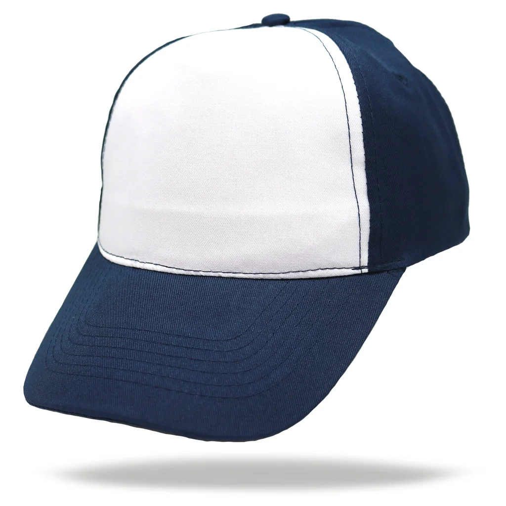 #1058NYWH - GORRA 5 GAJOS VISERA CURVA CON FRENTE BLANCO