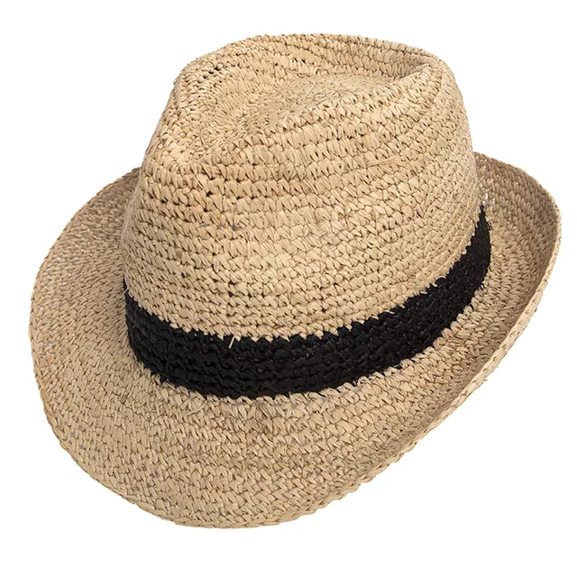 Sombrero unisex  para adulto fedora de raffia natural