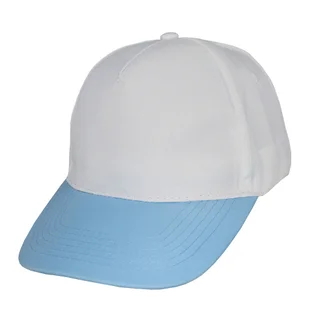 #1158whcl - Gorra 5 gajos visera curva copa blanca visera celeste - Vista 1