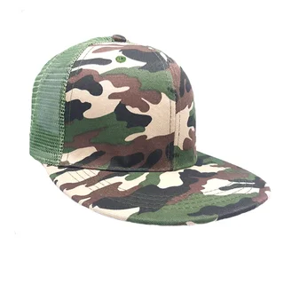 Gorra trucker visera plana camuflaje  militar verde - Vista 2