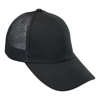 #107731BKBK - Gorra trucker visera curva 6 paneles negro. - Vista 3