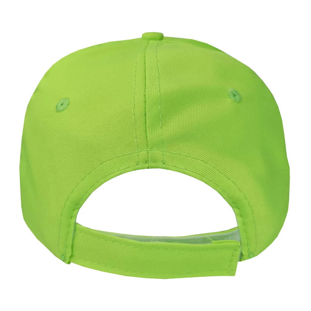 #1258VF - Gorra 5 gajos visera curva verde fluo