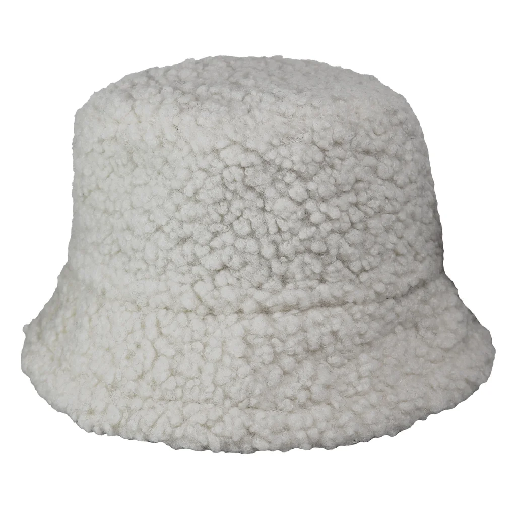#142962CR - Sombrero piluso en corderito blanco de adulto.