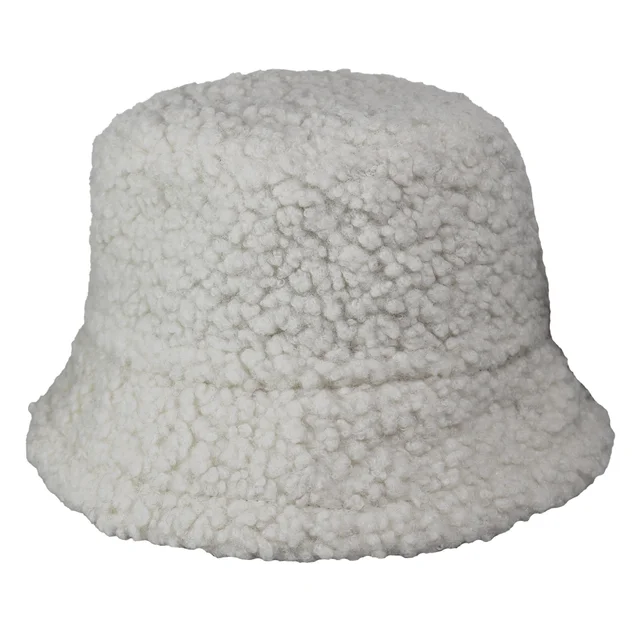 #142962CR - Sombrero piluso en corderito blanco de adulto.