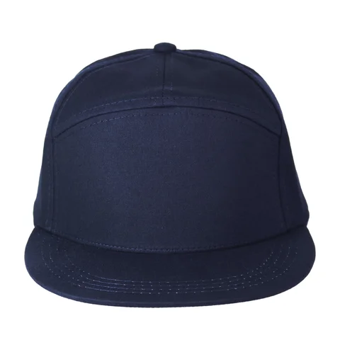 Gorra visera plana 7 paneles azul marino.