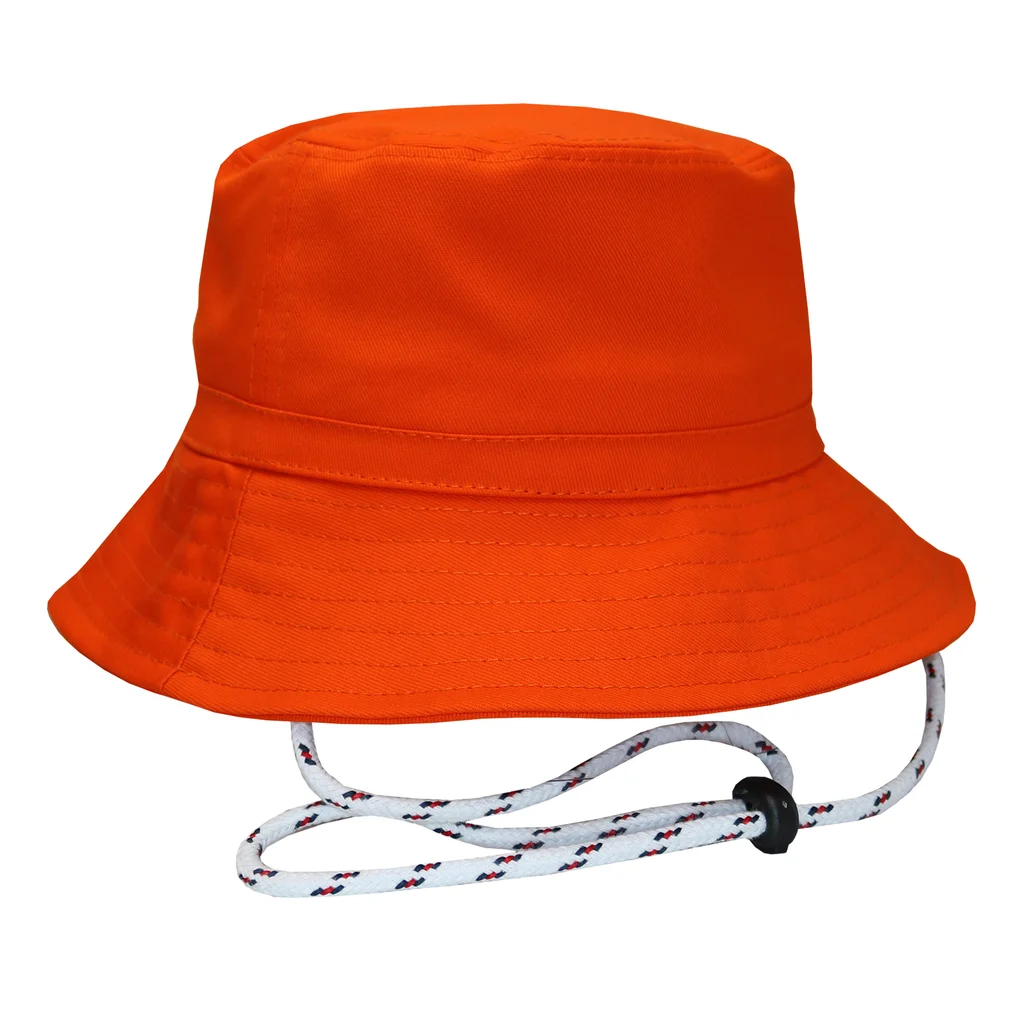 #401513VEIANA - Bucket hat con cordón en gabardina naranja