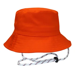 #401513VEIANA - Bucket hat con cordón en gabardina naranja - Vista 3