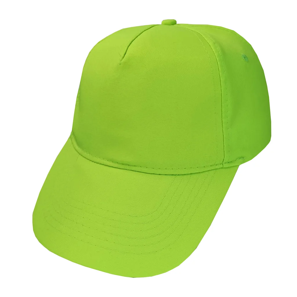 #1258VF - Gorra 5 gajos visera curva verde fluo