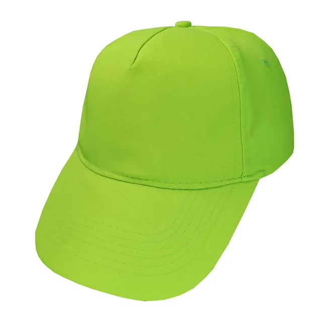 #1258VF - Gorra 5 gajos visera curva verde fluo