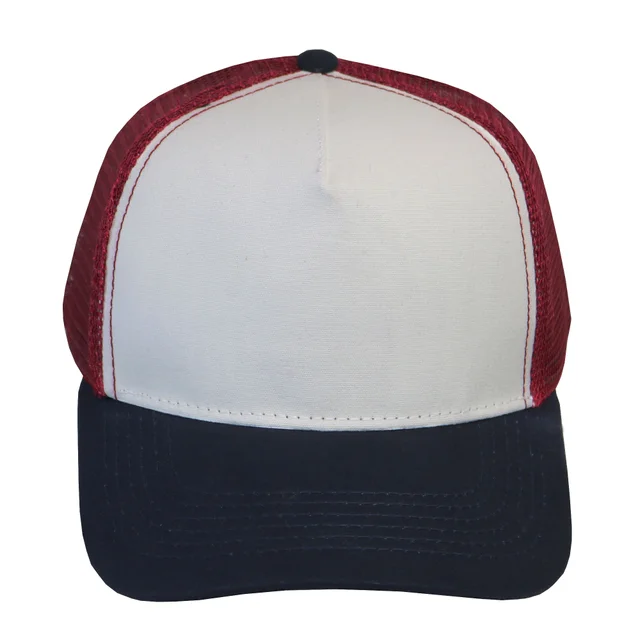 #108590CRBRNY - Trucker canva combinado en crudo bordo y marino