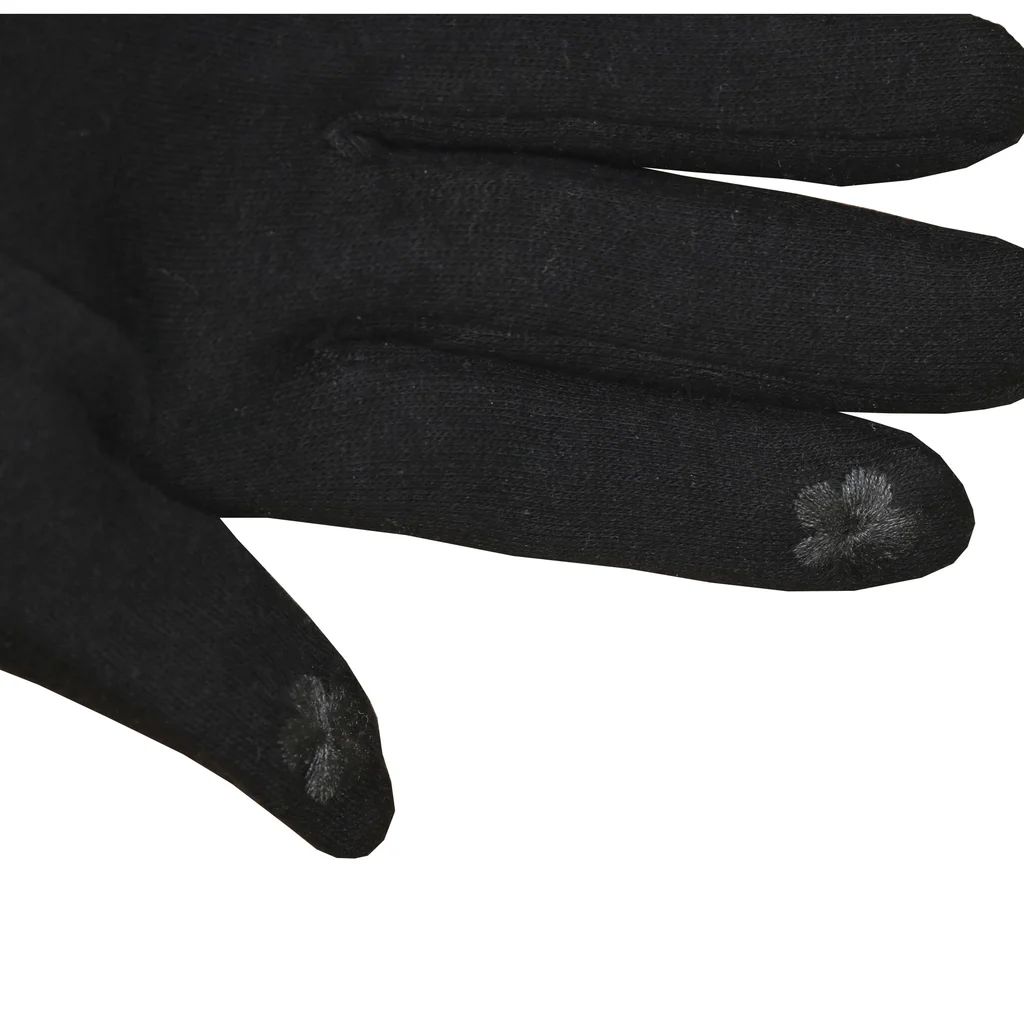 #502912BK - Guantes tejidos trenzas negro