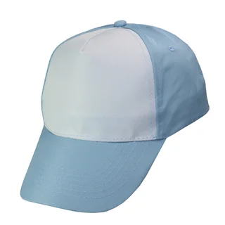 #1058clwh - Gorra 5 gajos visera curva celeste con frente blanco - Vista 1
